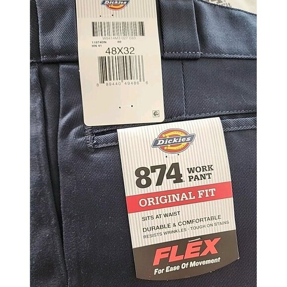 Dickies 874 Work Pant Original Fit Flex Pants - Size 48 x 32 - NWT - Picture 1 of 3
